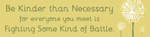 Be Kinder than Necessary...